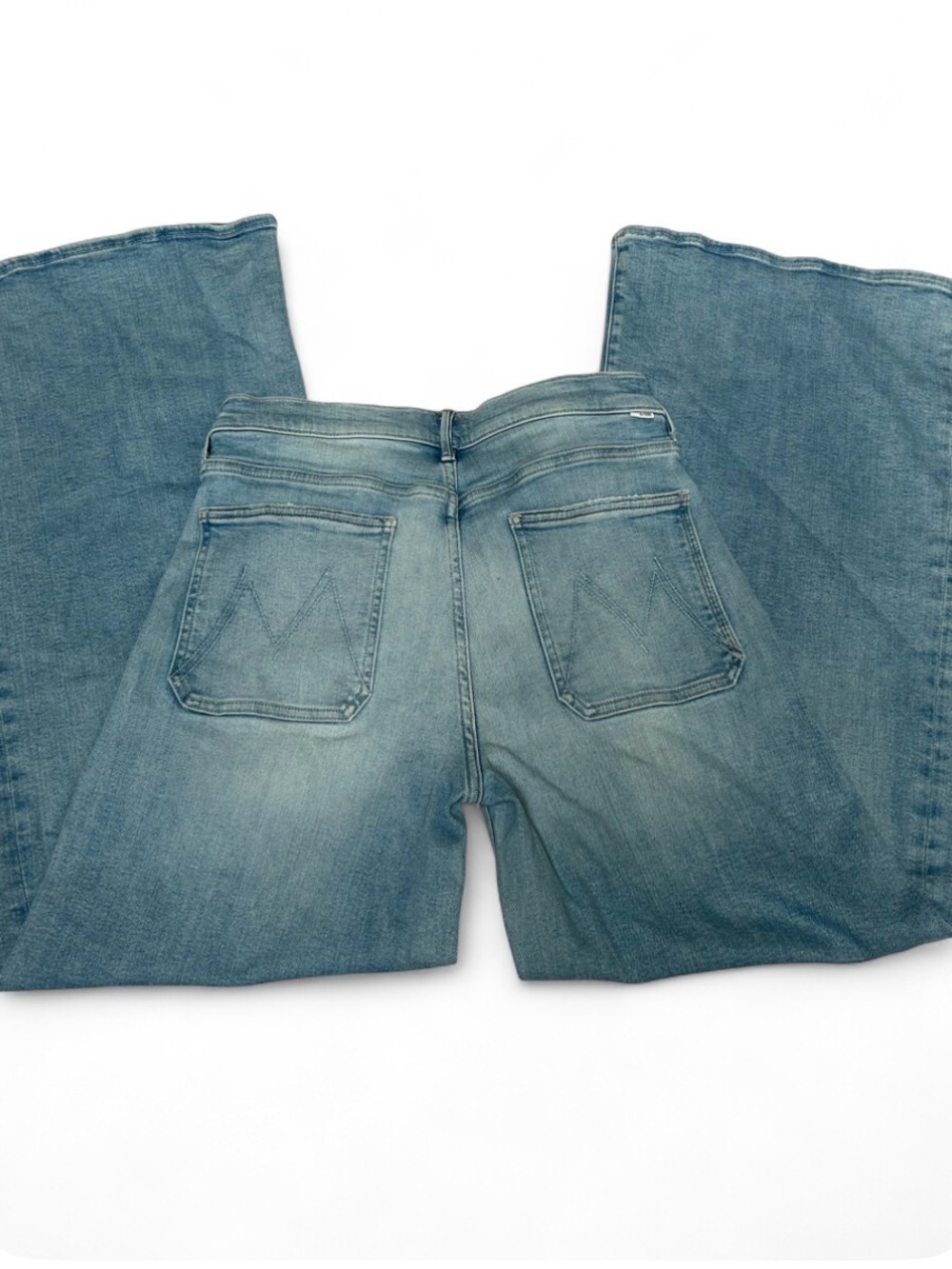 Mother denim roller patch pocket Wide Leg High-Rise Light wash Blue Jeans 30 - Picture 4 of 7